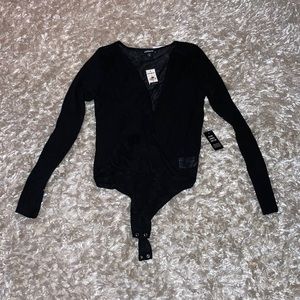 Express Black bodysuit long sleeve shirt